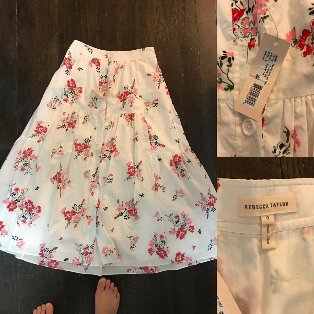 Rebecca taylor marguerite white skirt